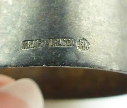 e9585 Alter Serviettenring Kraft Alpacca mit Monogramm RG 