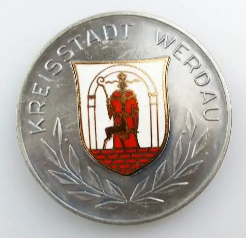 e9521 Ehrenpreis Medaille emailliert Kreisstadt Werdau