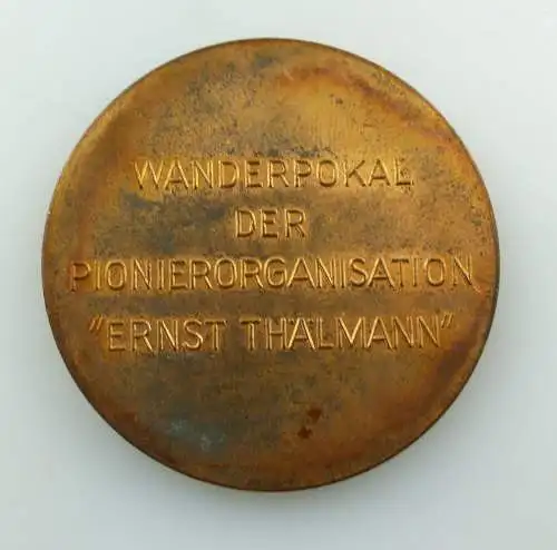 E9518 DDR Medaille bronzefarben Wanderpokal Pionierorganisation Ernst Thälmann