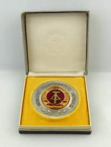 E9452 Alte DDR Medaille Kreis Werdau Mähdrescher Traktor silberfarben