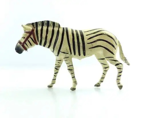 e9403 Altes Lineol Zebra wohl 50er Jahre mit Zaumzeug Lineol Tier Figur