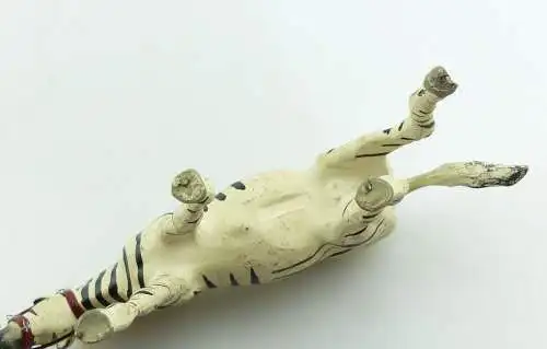 e9403 Altes Lineol Zebra wohl 50er Jahre mit Zaumzeug Lineol Tier Figur