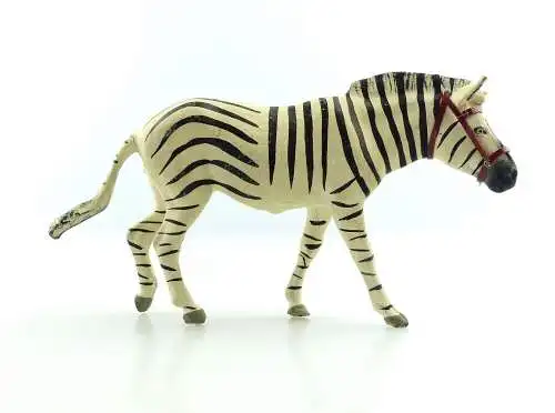 E9402 Altes Lineol Zebra wohl 50er Jahre mit Zaumzeug Lineol Tier Figur