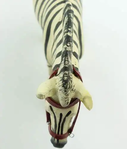 e9402 Altes Lineol Zebra wohl 50er Jahre mit Zaumzeug Lineol Tier Figur