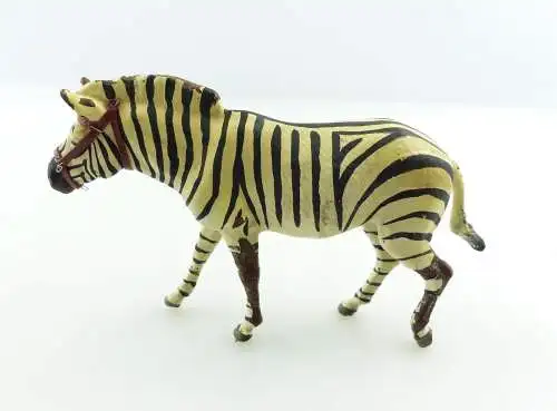 e9388 Altes Lineol Tier Zebra mit Zaumzeug wohl 50er Jahre 