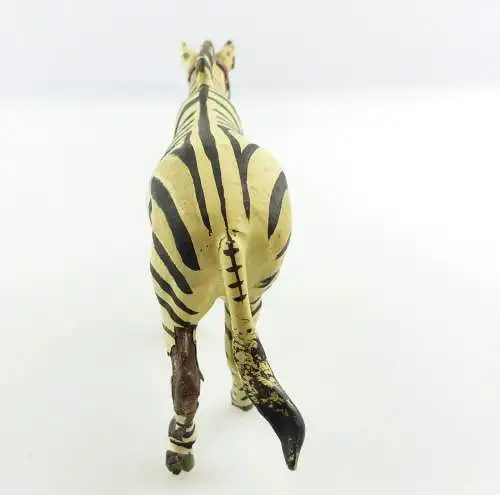 e9388 Altes Lineol Tier Zebra mit Zaumzeug wohl 50er Jahre 