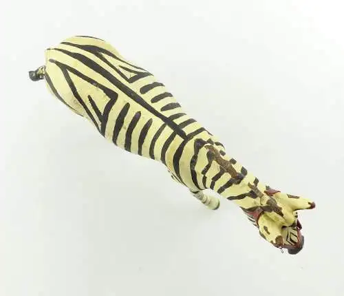 e9388 Altes Lineol Tier Zebra mit Zaumzeug wohl 50er Jahre 
