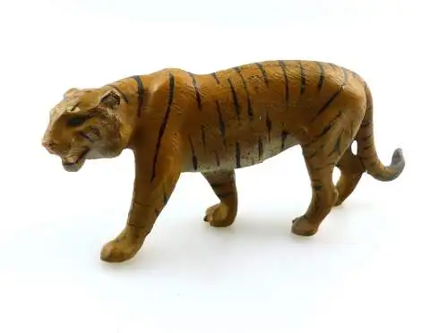 E9372 Antikspielzeug Tier Masse Figur wohl Lineol 50er Jahre Tiger