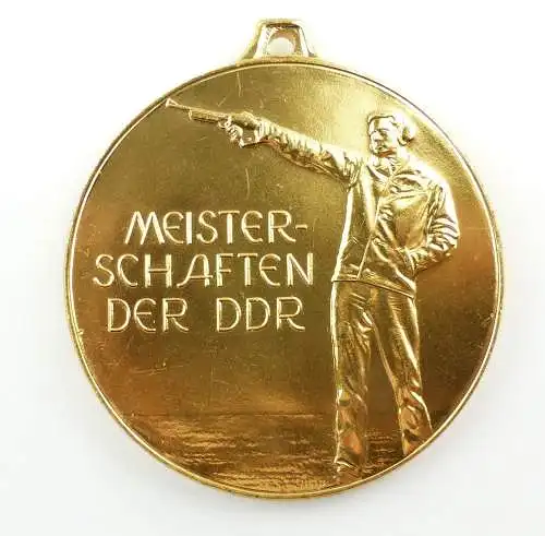 e9348 GST Medaille Meisterschaften Deutscher Schützenverband der DDR goldfarben