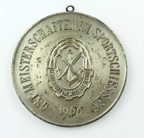 E9336 GST Medaille Meisterschaften im Sportschiessen 1966 silberfarben