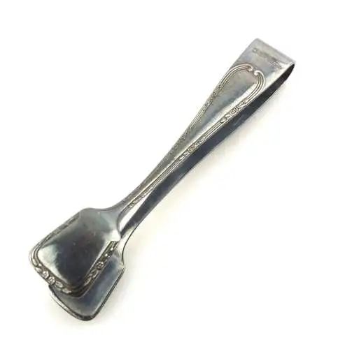 e9318 Alte Zuckerzange 90 in Silberauflage 