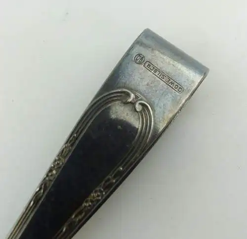 e9318 Alte Zuckerzange 90 in Silberauflage 