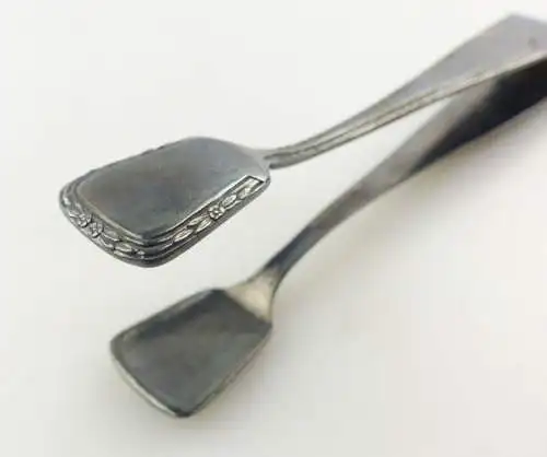 e9318 Alte Zuckerzange 90 in Silberauflage 