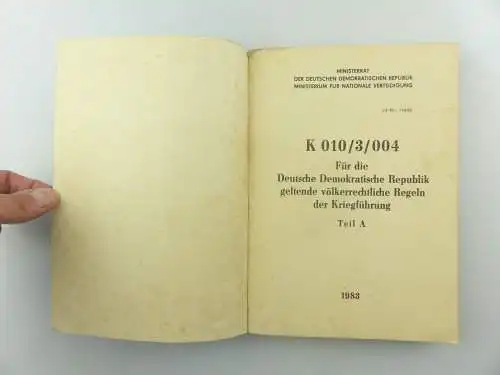 e9310 K 010/3/004 für die DDR geltende völkerrechtliche Regeln der Kriegsführung