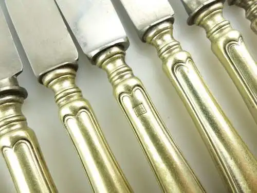 e9288 19 Besteckteile 9 Messer und 10 Gabeln Gründerzeit versilbert 