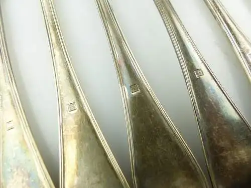 e9288 19 Besteckteile 9 Messer und 10 Gabeln Gründerzeit versilbert 