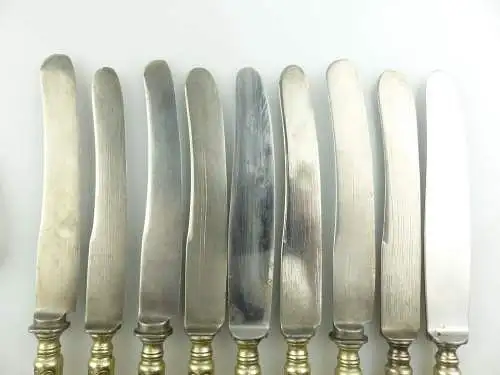 e9288 19 Besteckteile 9 Messer und 10 Gabeln Gründerzeit versilbert 