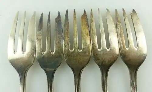 e9192 5 alte versilberte Kaffeelöffel 90 in Silberauflage