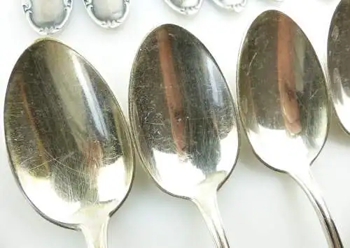 e9190 24 teiliges versilbertes Besteck Messer Gabeln Esslöffel Kaffeelöffel