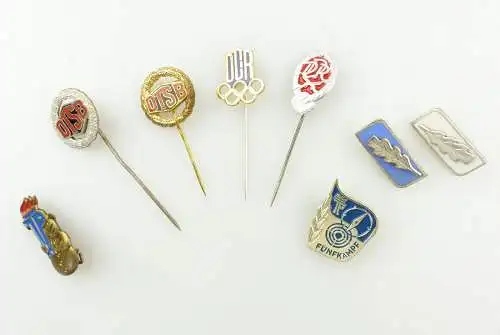 #e9065 8 DDR Abzeichen / Anstecknadeln Fünfkampf JP DTSB ...