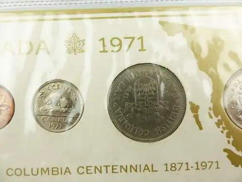 #e8951 1 Münzensatz Canada 1971 British Columbia Centennial 1871-1971 Dollar