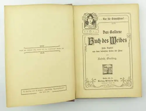 #e8851 Das goldene Buch des Weibes Wilhelm Pilz 1904 mit persönlicher Widmung