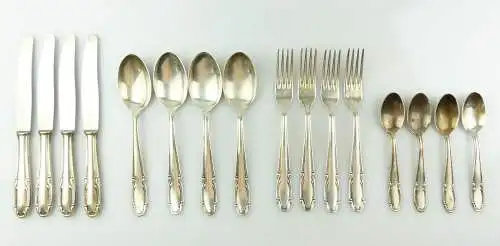#e8848 16-teiliges versilbertes Besteck mit deutlichen Gebrauchsspuren 
