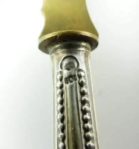 #e8811 2 alte Vorleger mit Griffen aus 800 Silber (Vorderteile aus Messing) 