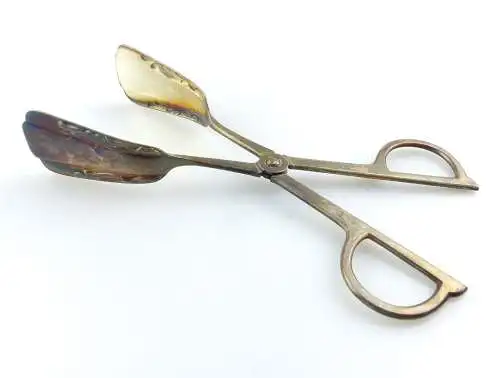 #e8809 Versilberte Gebäckzange in 90er Silberauflage 