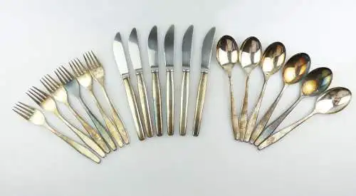 #e8648 18 teiliges, versilbertes Besteck von Klingel (100er Silberauflage) 