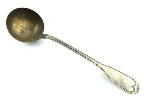 #e8623 Große wohl versilberte Suppenkelle mit Augsburger Faden 