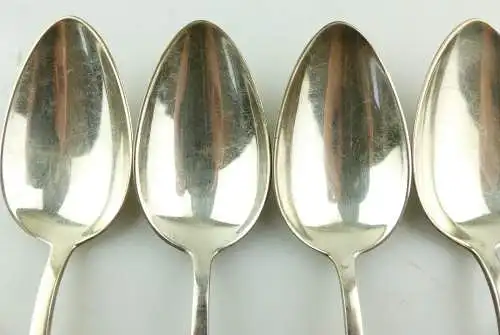 #e8506 6 alte versilberte Esslöffel von WMF mit Fächermuster 