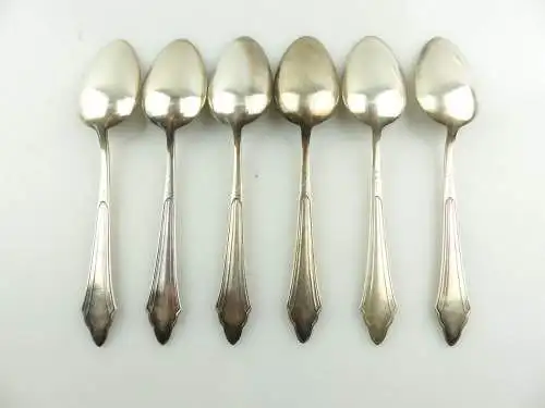 #e8506 6 alte versilberte Esslöffel von WMF mit Fächermuster 