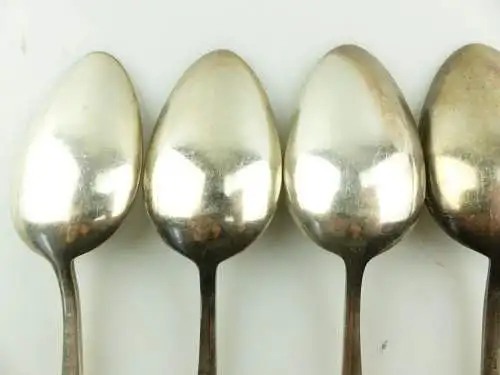 #e8506 6 alte versilberte Esslöffel von WMF mit Fächermuster 