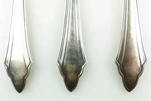 #e8506 6 alte versilberte Esslöffel von WMF mit Fächermuster 