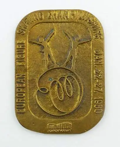 #e8377 Sport Plakette 22.-27.01.1980 European Figure Skating Championships 