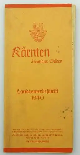 #e8292 Alte Reisebroschüre Kärnten Deutscher Süden Landeswerbeschrift 1940