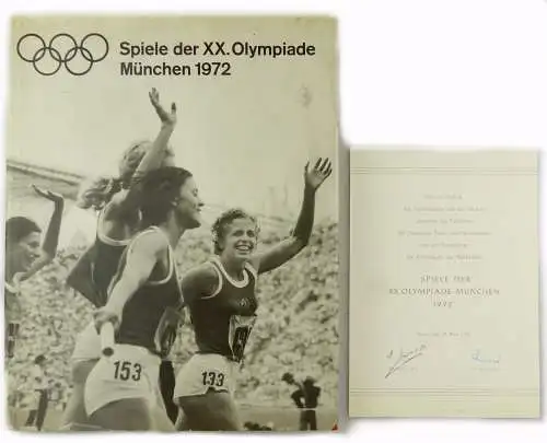 #e8093 Spiele der XX. Olympiade 1972 mit Urkunde und original Autogrammen !!