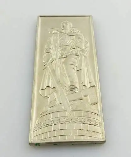 #e8076 Original Medaille / Plakette Sowjetisches Ehrenmal in Treptow Silber
