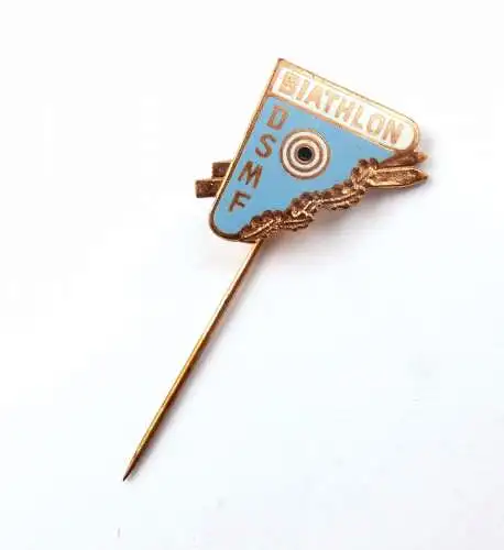 #e8063 DDR Ehrennadel Biathlon DSMF bronzefarben