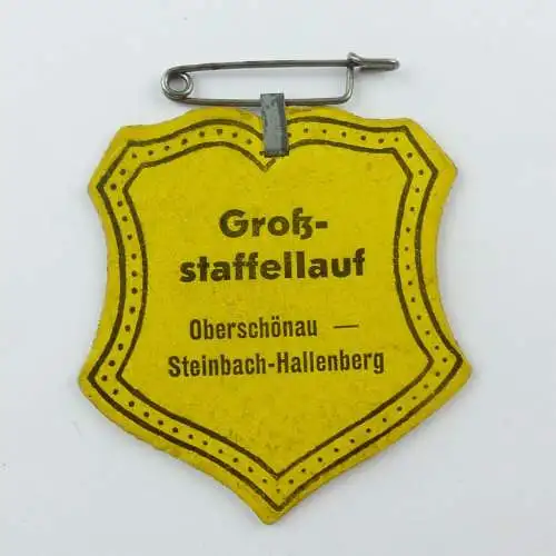 #e8061 Pappe Abzeichen Großstaffellauf Oberschönau wohl 20er / 30er Jahre