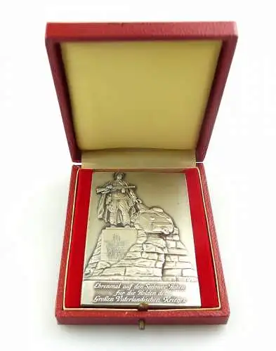 #e7924 Plakette Ehrenmal Seelower Höhen mit Widmung auf der Rückseite selten!