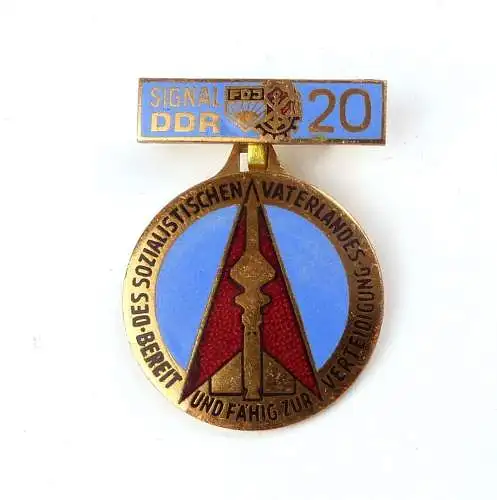 #e7916 DDR Medaille "Signal DDR 20" emailliert, verliehen 1969