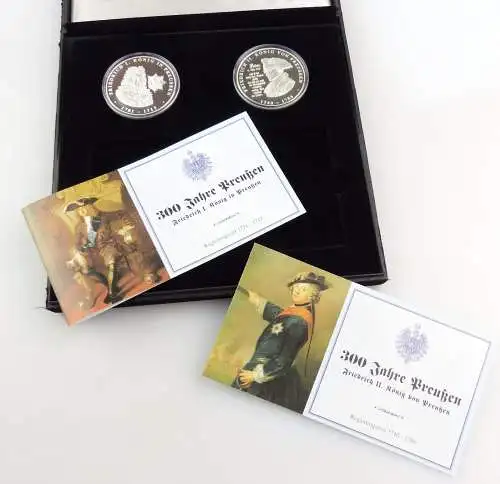 #e7715 2 Münzen 999 Silber "300 Jahre Preußen" König Friedrich I. und II. PP