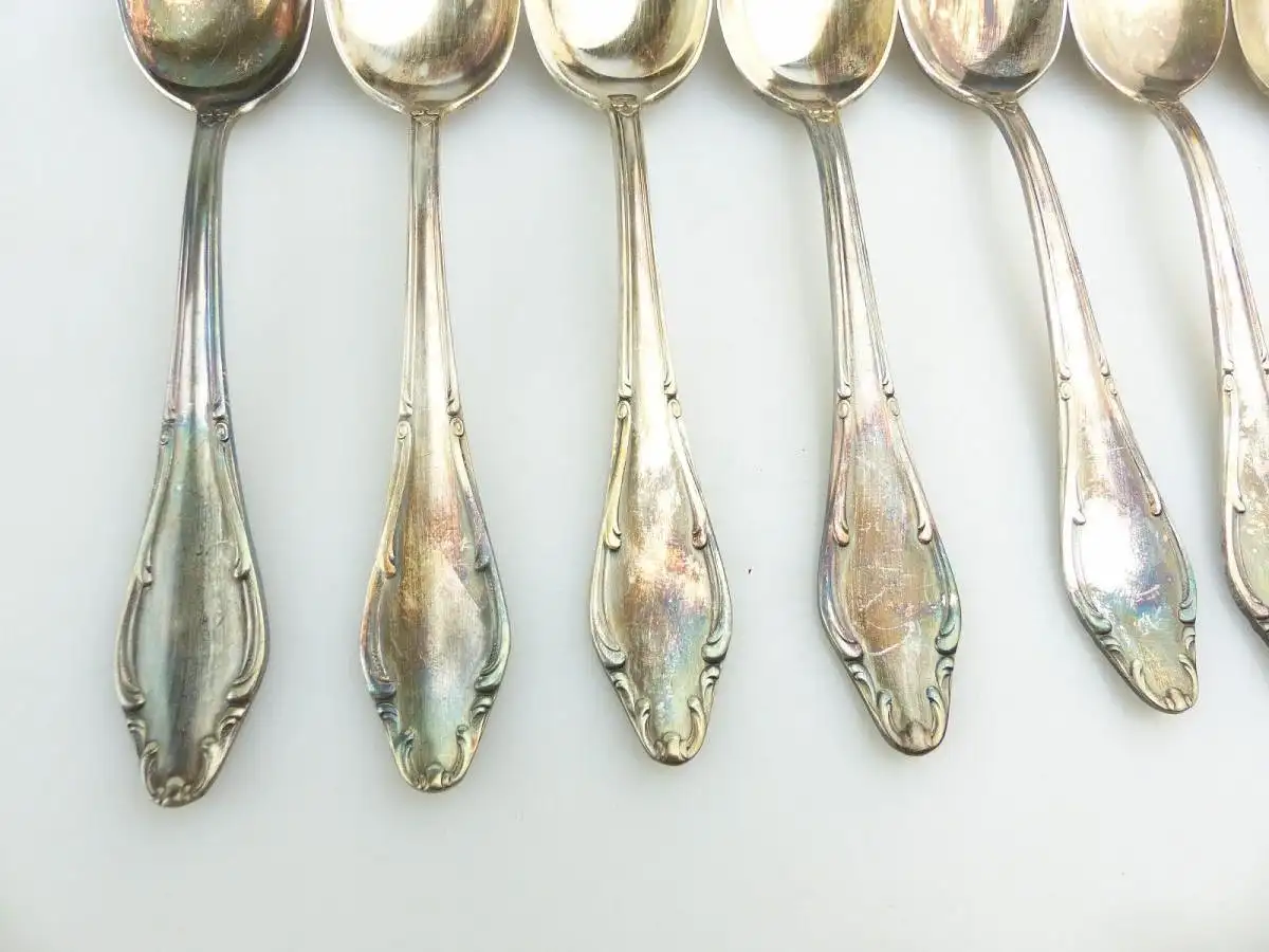 #e7682 48 teiliges versilbertes Besteck mit Koffer 90 in Silberauflage 10