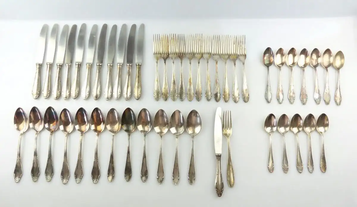 #e7682 48 teiliges versilbertes Besteck mit Koffer 90 in Silberauflage 3