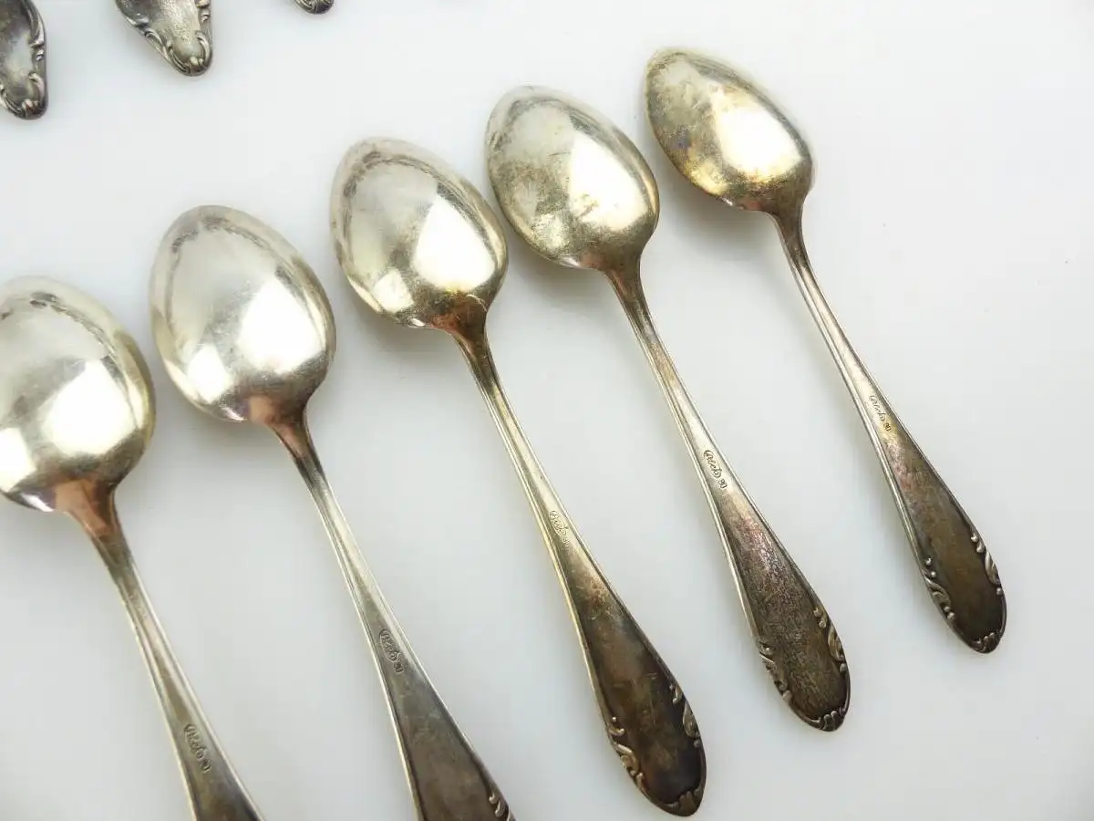 #e7682 48 teiliges versilbertes Besteck mit Koffer 90 in Silberauflage 7