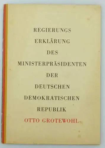 #e7582 Heft: Regierungserklärung des Ministerpräsidenten der DDR Otto Grotewohl