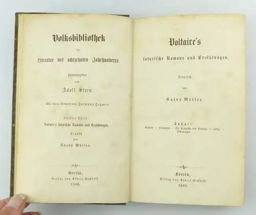 #e7546 Original altes Buch von 1866 Voltaire`s satyrische Romane und Erzählungen