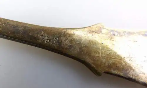#e7417 Wunderschöner Biedermeier Löffel aus 750 Silber W.K. mit Monogramm